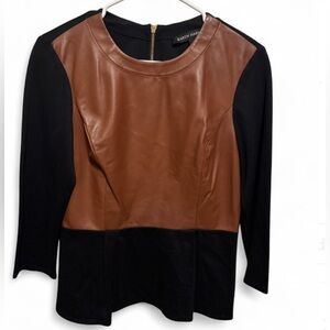 Karen Harman Leather Peplum Top